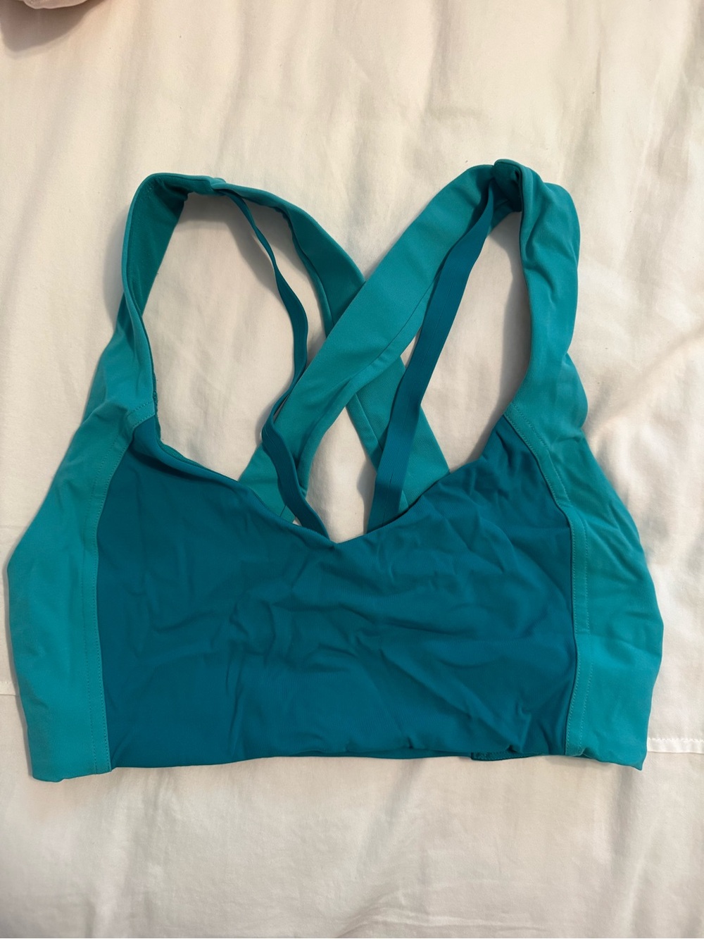 lululemon athletica Teal Two-Tone Strappy Sports Bra